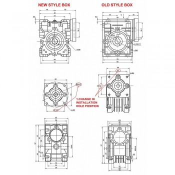 NMRV030 Worm Gearbox 5:1 10:1 20:1 30:1 50:1 Gear Speed Reducer Fit Nema 23 Stepper / Servo Motor