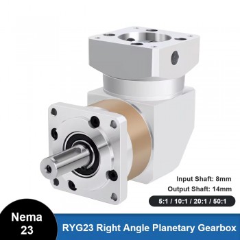 Right Angle Speed Reducer Gearbox 90 Degree 5:1/10:1/20:1/50:1 for Nema 23 Stepper Motor