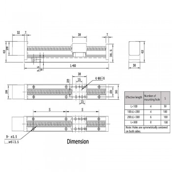 FSL30 Mini Linear Stage Slide Guide CNC Screw Lead Motion Table with Nema 14 Stepper Motor