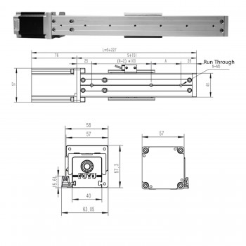 FSK40J Linear Guide Linear Module Ball Screw for CNC Linear Stage with Nema 23 Stepper Motor