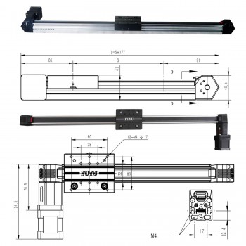 FPB30 Linear Guide Belt Drive Linear Module Linear Stage with Nema 17 Stepper Motor CNC