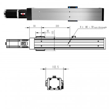 FSK80 15mm Double Guide Rails Ball Screw Linear Stage Module with NEMA24 Stepper Motor