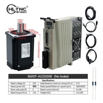 400W / 600W / 750W / 1000W AC Servo Motor & Driver Kit 110V / 220V 1.27Nm-3.8Nm For CNC Engraver