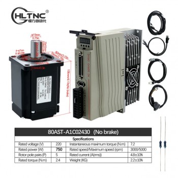 400W / 600W / 750W / 1000W AC Servo Motor & Driver Kit 110V / 220V 1.27Nm-3.8Nm For CNC Engraver