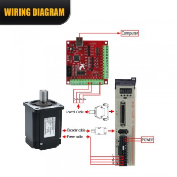 400W / 600W / 750W / 1000W AC Servo Motor & Driver Kit 110V / 220V 1.27Nm-3.8Nm For CNC Engraver