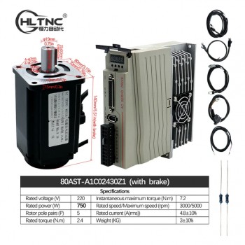 400W / 600W / 750W / 1000W AC Servo Motor & Driver Kit 110V / 220V 1.27Nm-3.8Nm For CNC Engraver