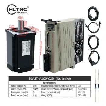 400W / 600W / 750W / 1000W AC Servo Motor & Driver Kit 110V / 220V 1.27Nm-3.8Nm For CNC Engraver
