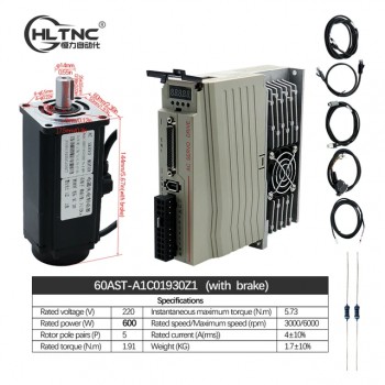 400W / 600W / 750W / 1000W AC Servo Motor & Driver Kit 110V / 220V 1.27Nm-3.8Nm For CNC Engraver