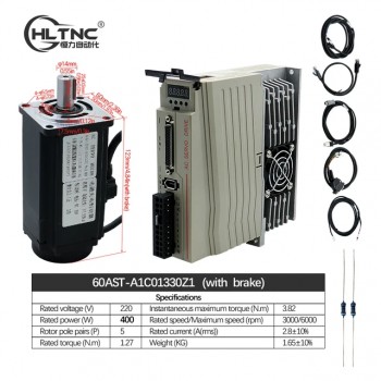 400W / 600W / 750W / 1000W AC Servo Motor & Driver Kit 110V / 220V 1.27Nm-3.8Nm For CNC Engraver