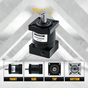PX57 Planetary Gearbox Speed Reducer For Nema 23 Stepper Motor Input Shaft 8mm