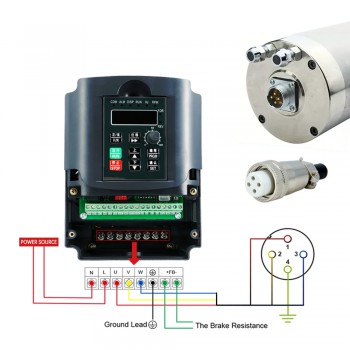 5.5KW Round Water Cooling Spindle Motor Ceramic 400Hz 24000RPM ER25 125mm Diameter