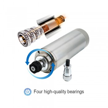 5.5KW Round Water Cooling Spindle Motor Ceramic 400Hz 24000RPM ER25 125mm Diameter