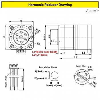 Neme 17 Stepper Motor + Harmonic Gear Speed Reducer + Stepper Driver Kit