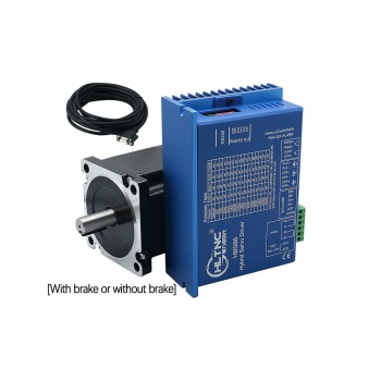 HLTNC Nema34 Close Loop Stepper Motor Kit 4.5N.m 1.8deg 86HB250-82B & HBS86 Driver With Brake