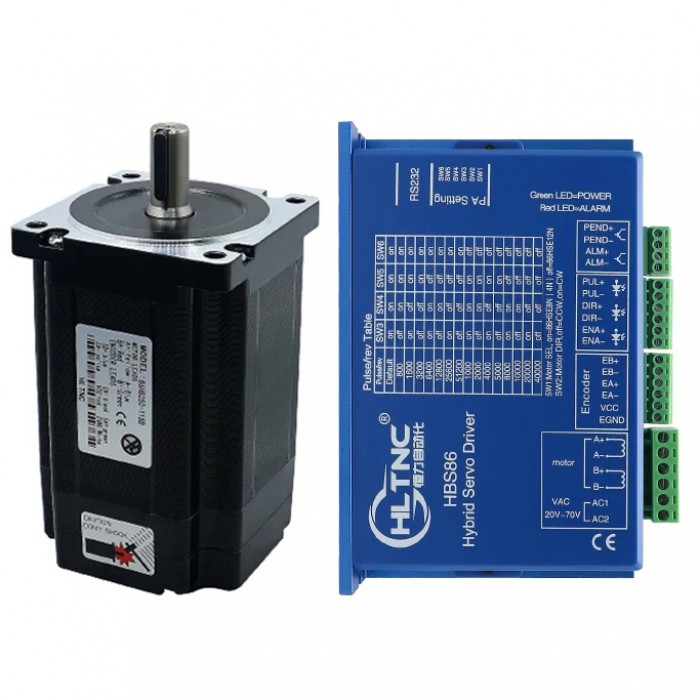 HLTNC Nema34 Close Loop Stepper Motor 1.8 Deg 12N.m (1714oz.in) + Driver Kit Without Brake