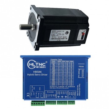 HLTNC Nema 34 Close Loop Stepper Motor Kit 1.8deg 4.5N.m (643Oz.in) Without Brake & HBS86 Driver