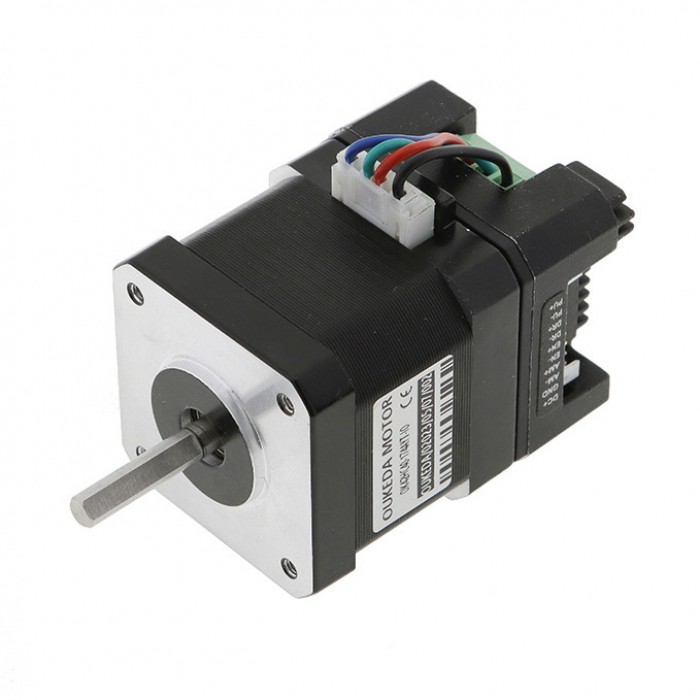 OUKEDA Integrated Nema 17 Stepper Motor with Controller 1.8 Deg 0.44Nm (62.30 oz-in) 1.68A 2 Phase 12-40VDC