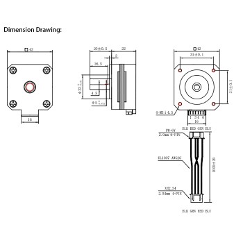 OUKEDA NEMA17 Stepper Motor 1.8 Deg 14 Ncm 1A For 3D Printer & Titan Extruder