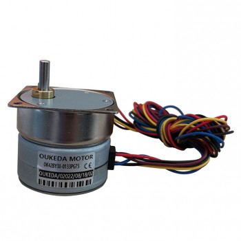 Oukeda Permanent Magnet PM Stepper Motor with 10:1/30:1/50:1/75:1/120:1 Gearbox 7.5 Deg 24V 4 Phase