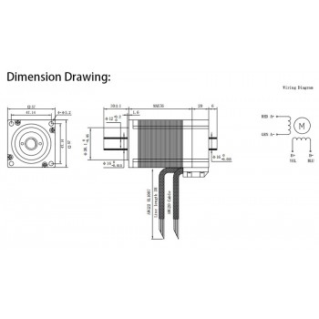Oukeda Hollow Shaft Nema 23 Stepper Motor Bipolar 1.8 Deg 1.89 Nm 4.2A 2.52V Dual Shaft 57 x 57 mm