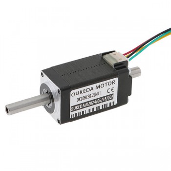 Oukeda Hollow Shaft Nema 8 Stepper Motor Bipolar 1.8 Deg 3.13Ncm 0.6A 5.4V 2 Phase Dual Shaft