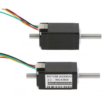 Oukeda Hollow Shaft Nema 8 Stepper Motor Bipolar 1.8 Deg 3.13Ncm 0.6A 5.4V 2 Phase Dual Shaft