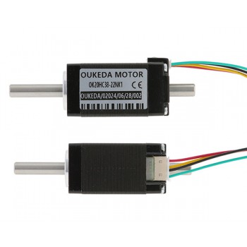Oukeda Hollow Shaft Nema 8 Stepper Motor Bipolar 1.8 Deg 3.13Ncm 0.6A 5.4V 2 Phase Dual Shaft