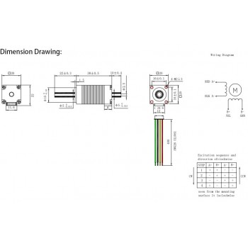 Oukeda Hollow Shaft Nema 8 Stepper Motor Bipolar 1.8 Deg 3.13Ncm 0.6A 5.4V 2 Phase Dual Shaft