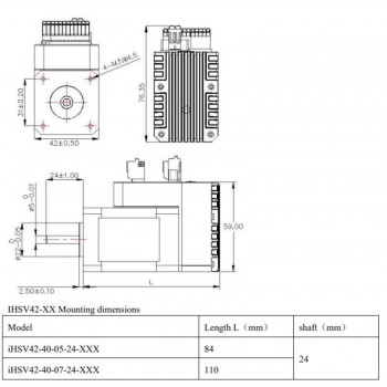 JMC Nema 17 Integrated AC Servo Motor 78W 24V 0.185N.m(26.19 oz.in) 52000RPM 42 x 42mm