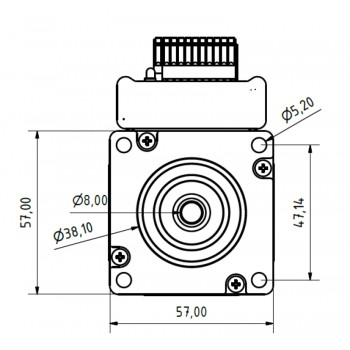 JMC Nema 23 Integrated AC Servo Motor 140W 36V 0.45N.m 5.4A 3 Phase 3000RPM 57 x 57mm