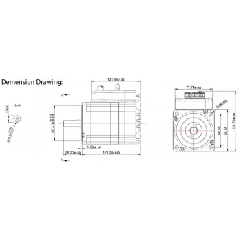 JMC NEMA 34 Closed Loop Integrated Stepper Motor 1.8 Deg 4.5Nm 6A 60V 2 Phase 86 x 86mm