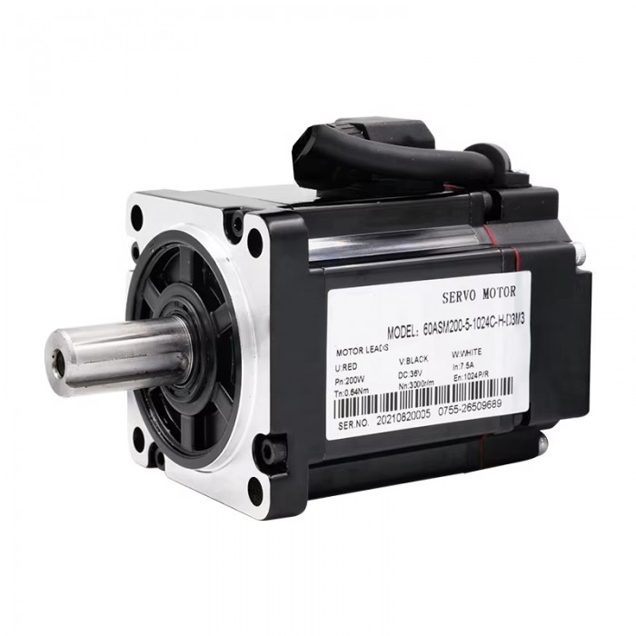 DC Servo Motor 0.64N.m 36V 200W 7.5A 0.64N.m 3000 RPM with 1024 Lines Magnetic Encoder 60x60mm