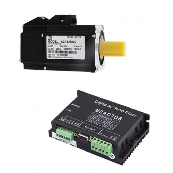 200W DC Servo Motor & Driver Kit 36V 7.6A 0.63N.m 3000 RPM with 2500 Lines Encoder 60 x 60mm