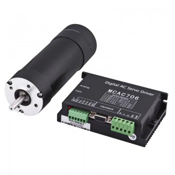 36V 180W Brushless DC Servo Motor & Driver Kit 0.6N.m 3400RPM Φ57mm for Inkjet Printers