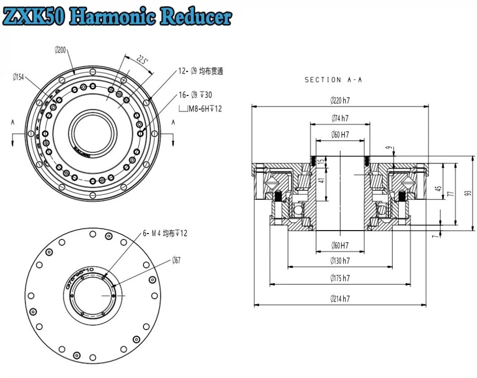 Buy ZXK Series Hollow Type Harmonic Drive Ratio 100:1/160:1