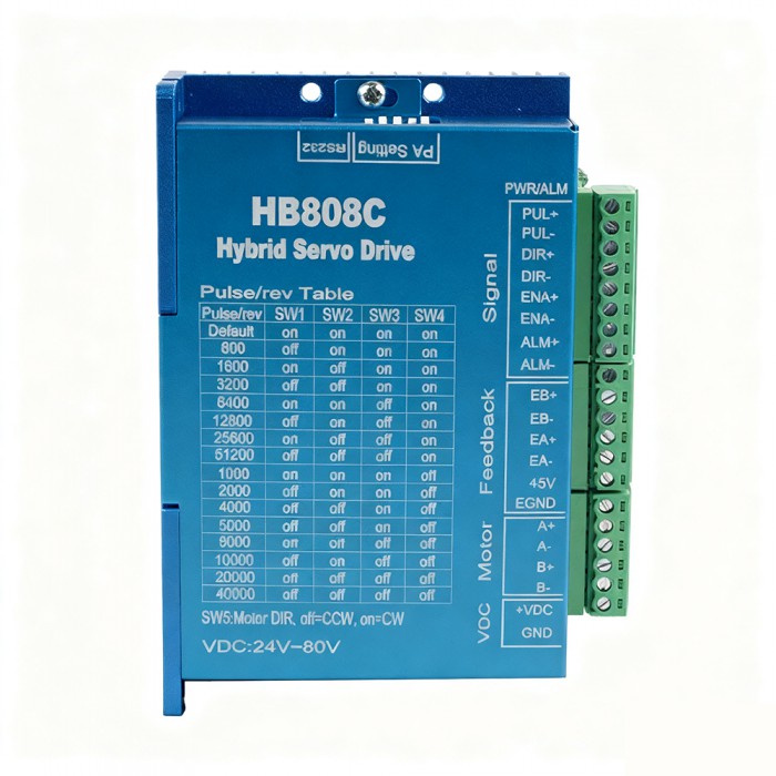 HB808C 2 Phase AC18-80V Closed Loop Stepper Motor Driver Nema 17/23/24 Motor HB808C 2 Phase AC18-80V Closed Loop Stepper Motor Driver Nema 17/23/24 Motor
