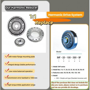 ZXF Series Harmonic Gear Reducer Ratio 31:1-160:1 Harmonic Drive Gearbox for Stepper / Servo Motor CNC Robot Arm