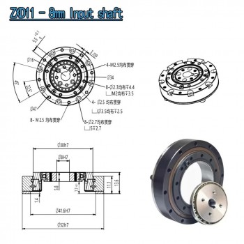 ZXD/ZXZ Series Mini Harmonic Drive Ratio 30:1-100:1 Harmonic Gearbox Speed Reducer 20 Arc-sec