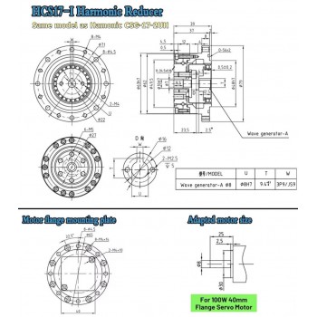 CSF Series Harmonic Gear Reducer Ratio 50:1-120:1 Harmonic Drive Gearbox for Stepper / Servo Motor
