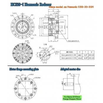 CSF Series Harmonic Gear Reducer Ratio 50:1-120:1 Harmonic Drive Gearbox for Stepper / Servo Motor