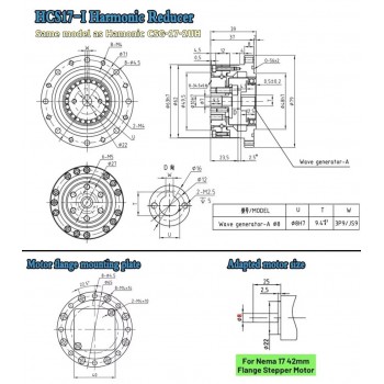 CSF Series Harmonic Gear Reducer Ratio 50:1-120:1 Harmonic Drive Gearbox for Stepper / Servo Motor