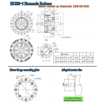CSF Series Harmonic Gear Reducer Ratio 50:1-120:1 Harmonic Drive Gearbox for Stepper / Servo Motor