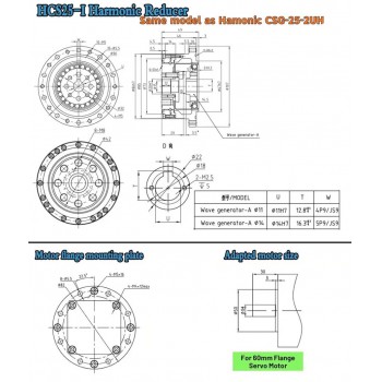 CSF Series Harmonic Gear Reducer Ratio 50:1-120:1 Harmonic Drive Gearbox for Stepper / Servo Motor