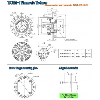 CSF Series Harmonic Gear Reducer Ratio 50:1-120:1 Harmonic Drive Gearbox for Stepper / Servo Motor