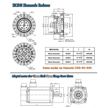 CSF Series Harmonic Gear Reducer Ratio 50:1-120:1 Harmonic Drive Gearbox for Stepper / Servo Motor