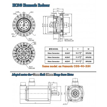 CSF Series Harmonic Gear Reducer Ratio 50:1-120:1 Harmonic Drive Gearbox for Stepper / Servo Motor