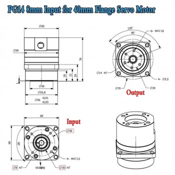 PG Series Harmonic Drive Gearbox Ratio 50/80/100:1 Harmonic Gear Reducer 20 Arc-sec