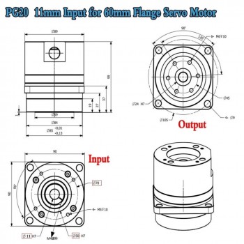 PG Series Harmonic Drive Gearbox Ratio 50/80/100:1 Harmonic Gear Reducer 20 Arc-sec