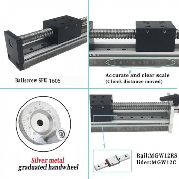 DXG6042 Mini Manual Ballscrew Slide Table CNC Linear Module Handwheel Linear Translation Stage