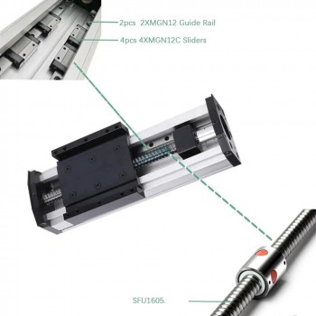 QMF90 Fully Sealed Manual Ballscrew Slide Translation Stage 22-154lb CNC Linear Guide Module